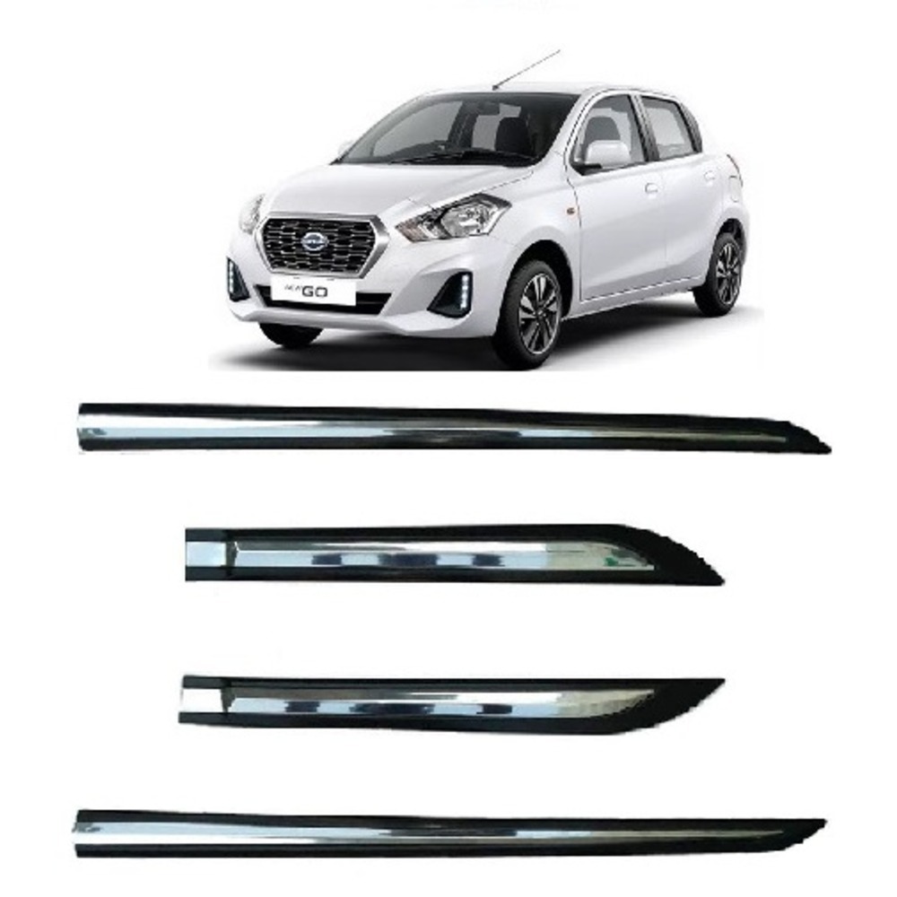 Door Side Beading For Datsun Go  - Silver & Black